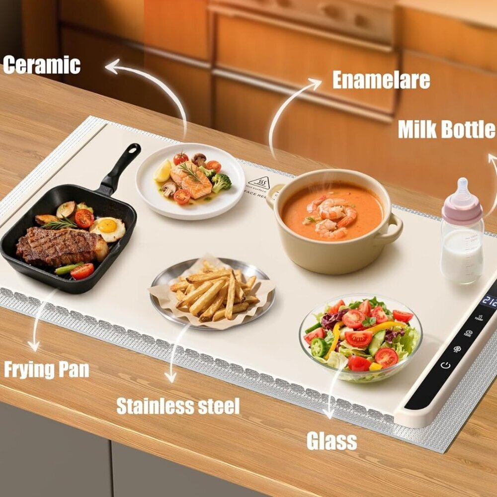 Electric Foldable Food Warming Mat 26x15 – Timer & Temp Control -New Open Box - Picture 2 of 5